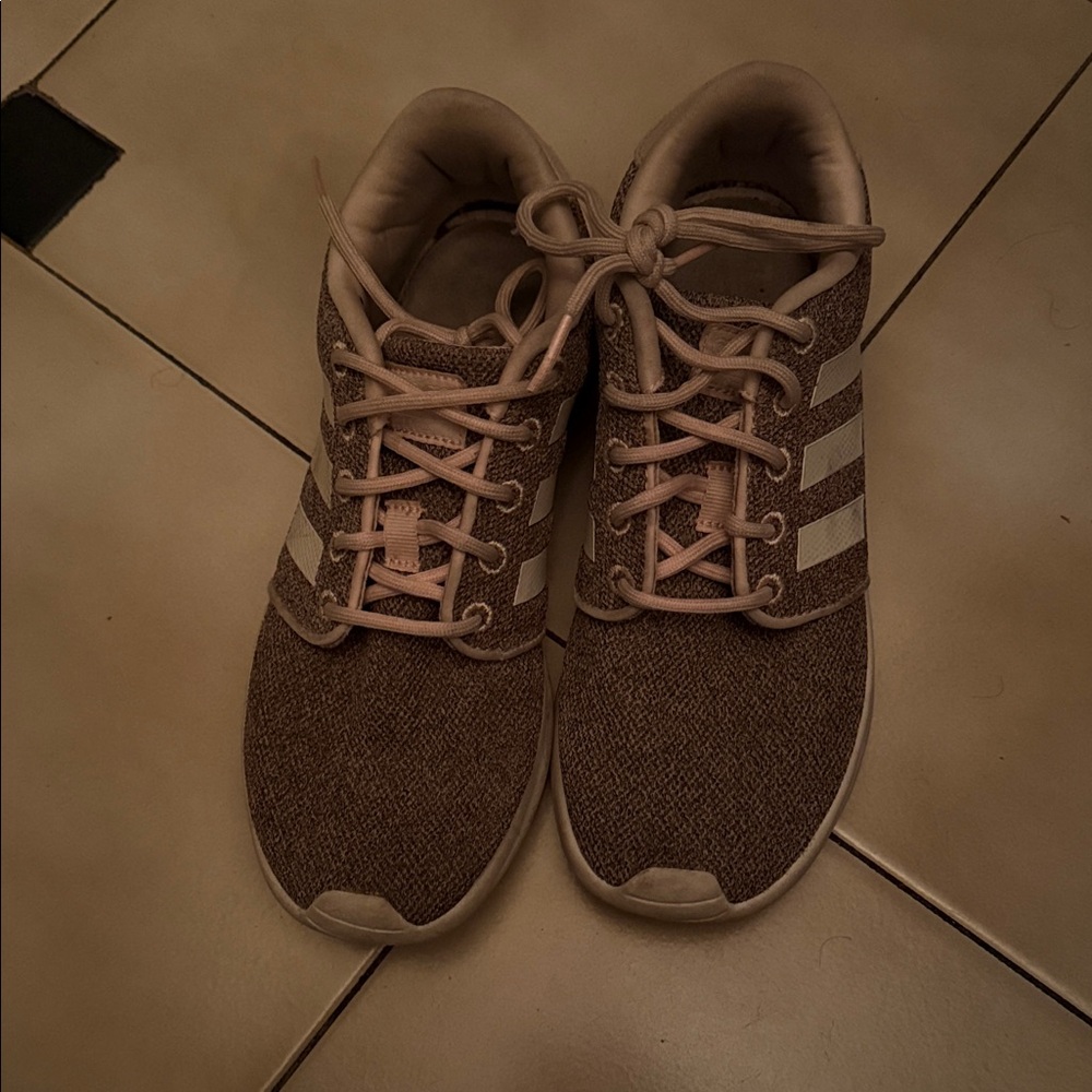 adidas Taupe Knit Casual Lace-Up Sneakers